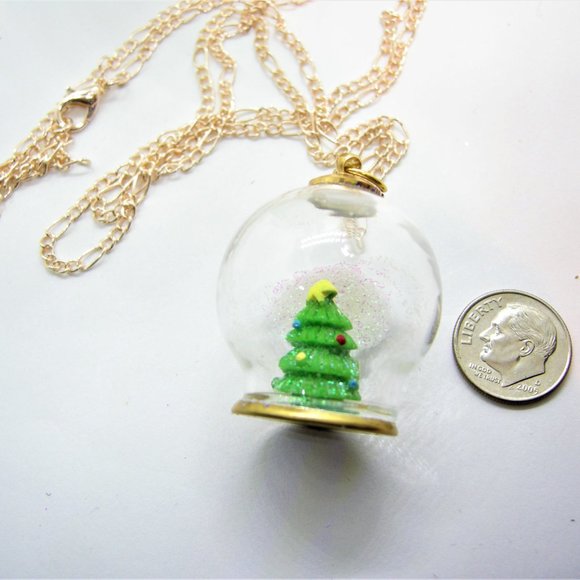 Snow Globe Necklace and Reindeer Christmas Mittens - Picture 5 of 7